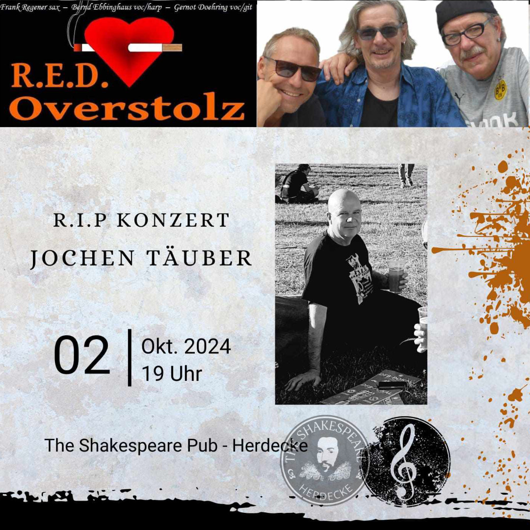 Best Events in the English Pub 🎶 BEST LIVE MUSIC für Jochen Täuber — R.E.D. Overstolz