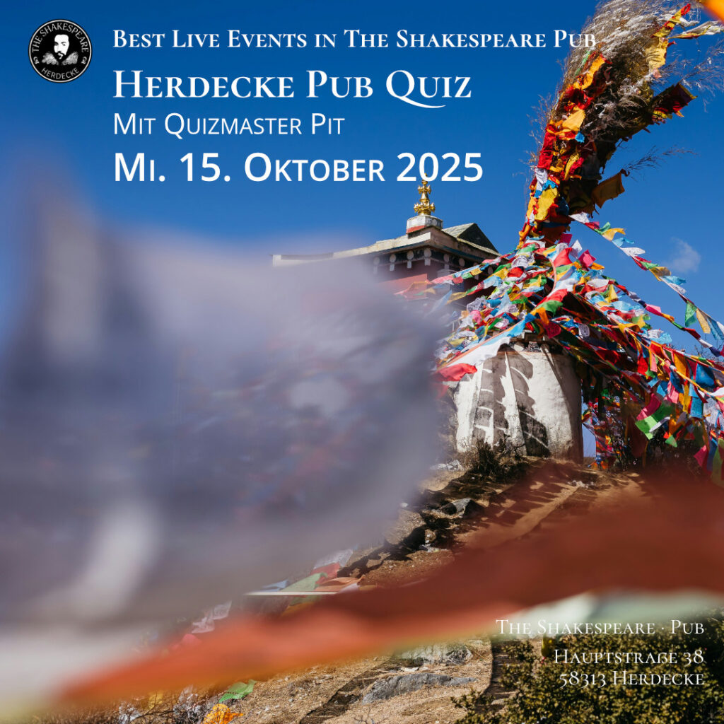 Best Live Events in The Shakespeare Pub
Herdecke Pub Quiz
Mit Quizmaster Pit
Mi. 15. Oktober 2025