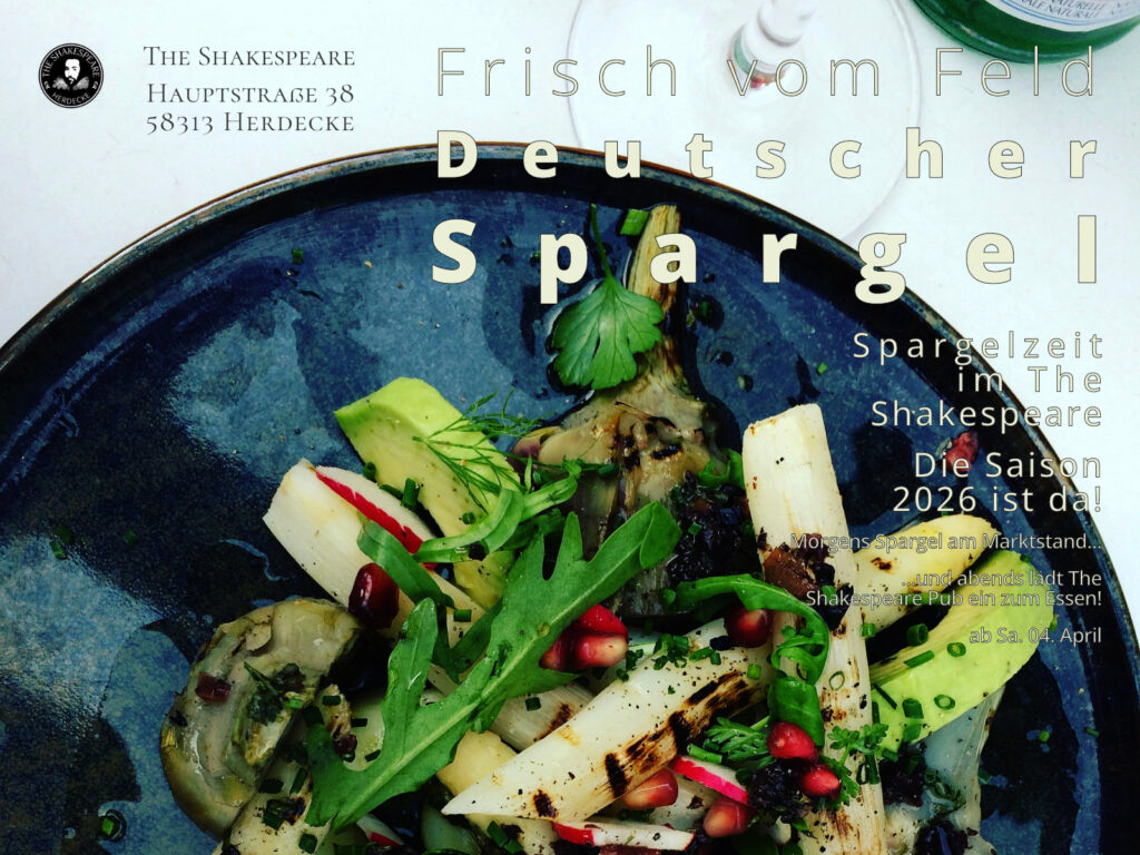 Frischer Spargel direkt vom Marktstand am The Shakespeare Pub! - Hauptstraße 38 Herdecke