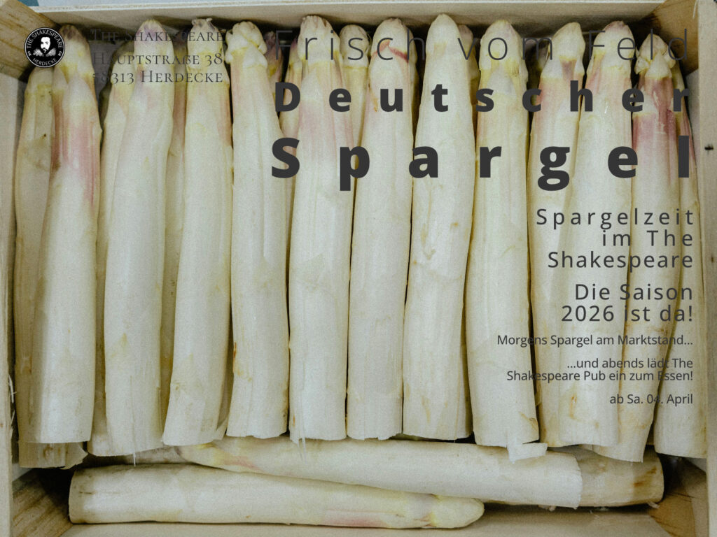Frischer Spargel direkt vom Marktstand am The Shakespeare Pub! - Hauptstraße 38 Herdecke