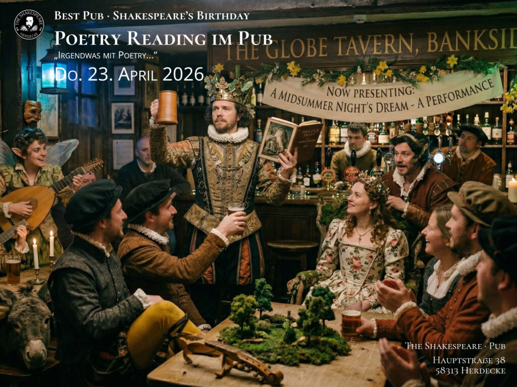 Best Pub · Shakespeare’s Birthday Poetry Reading im Pub „Irgendwas mit Poetry...“ Do. 23. April 2026